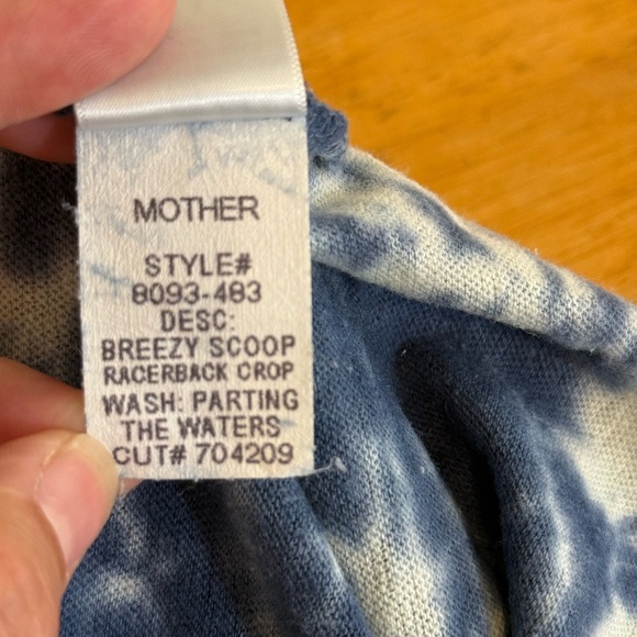 Mother Superior Breezy Scoop Neck Racerback Blue Tie Dye Cropped Tank XS - Picture 8 of 9
